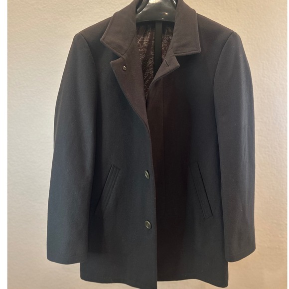 Nautica Mens Black Wool Blend Peacoat‎ Jacket Size Large